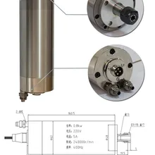1HP 0.8kw 24000 об./мин. ER11 водяного охлаждения деревообрабатывающий ac мотор шпинделя 62 мм 2 подшипники 220VAC 5A 400 Гц ЧПУ маршрутизатор