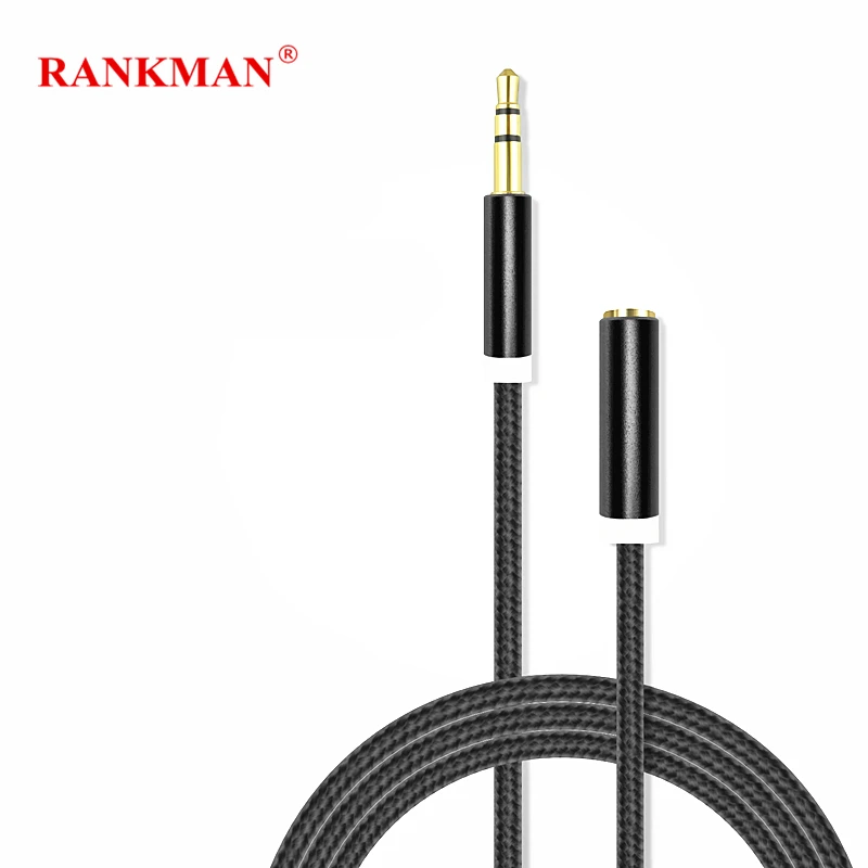 

Rankman 3.5mm Jack Male to Female Extension Audio Cable AUX Cord Line for phone MP4 Speaker PC Car Earphone