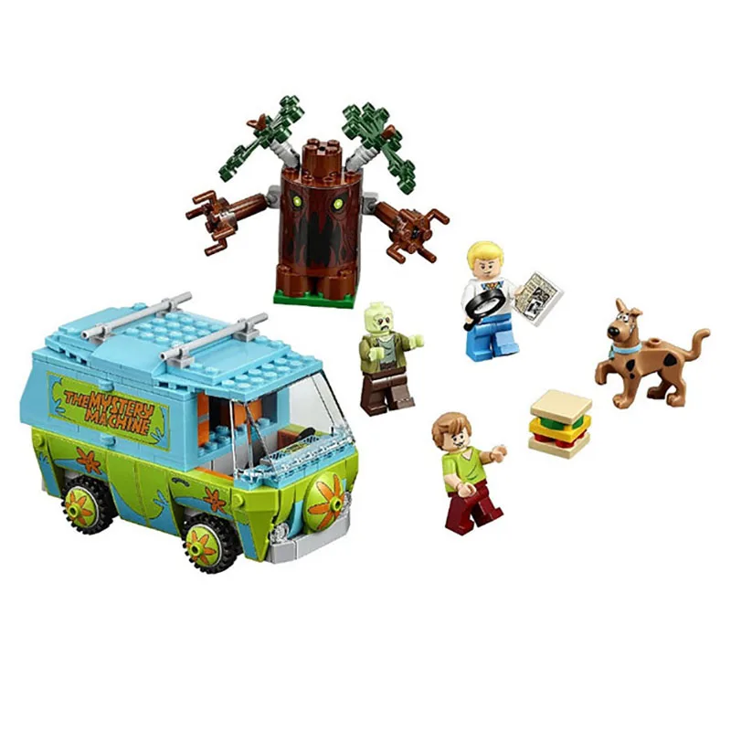 

Mystery Machine Bus Scooby Doo Series 305Pcs Zombie Dog Fred Shaggy Bricks DIY Building Blocks Toys Compatible With 75902