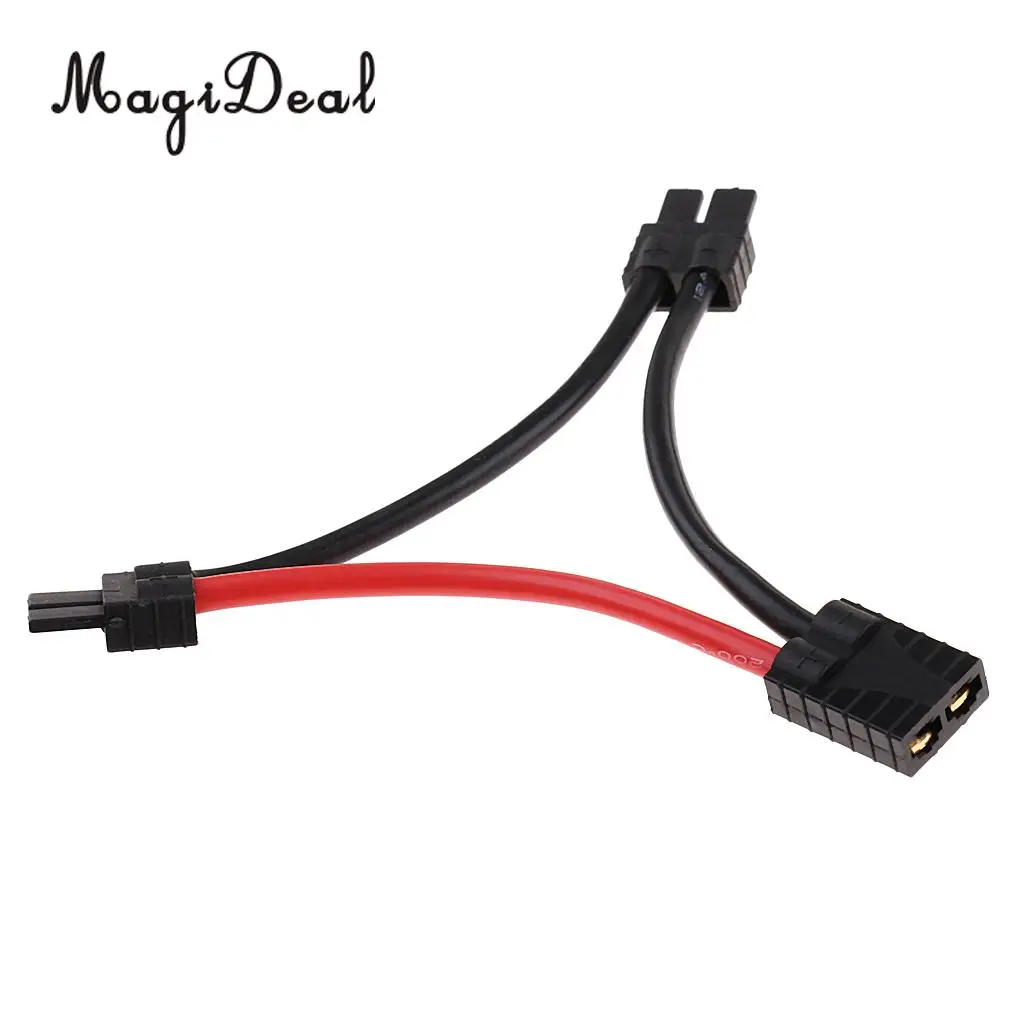 MagiDeal 2 Male 1 Female Connector RC Vehicles Model Car Lipo Battery Adapter Wire Harness for Traxxas   Series Car Parts