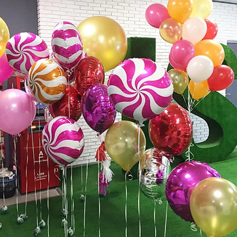 

10pcs 18inch Lollipop Foil Balloon Candy Windmill Aluminum Balloons For Baby Shower Birthday Party Wedding Decoration Toys Balls