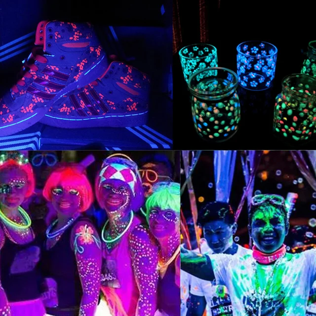 Nuit du visage lumière peinture maquillage lumineux Fluorescent corps peinture Pigments visage corps tatouage henné Festival