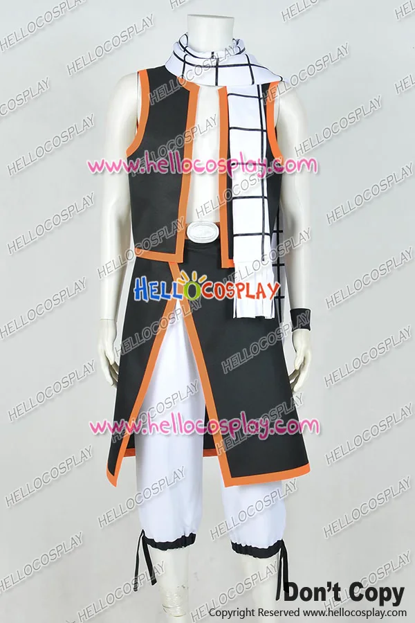 Fairy Tail Season 1 Cosplay Natsu Dragneel Costume Uniform Whole Set Outfit New