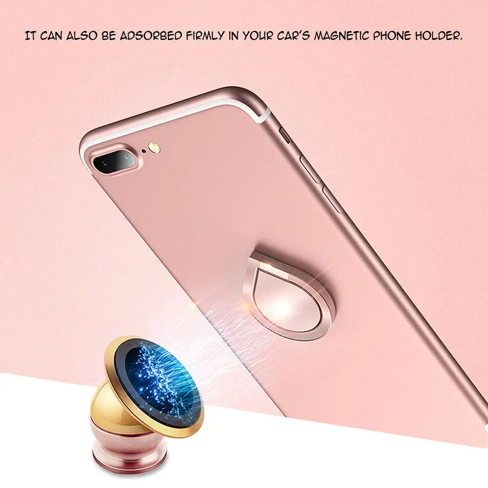 Magic Metal Finger Ring Holder 360 Rotating Stand For Iphone 7 plus 8 Samsung Galaxy s8 plus s7 edge Xiaomi Cell Phone Universal