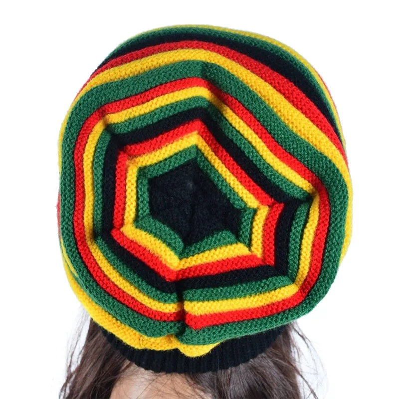 Зимняя хип-хоп Боб Кепка в ямайском стиле раста шапка регги многоцветная полосатая шапка головные уборы для мужчин и женщин стиль мужская шапка Gorros touca