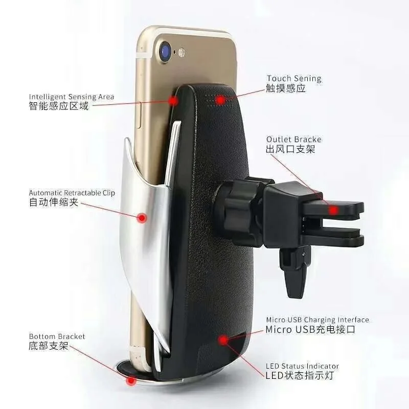 10 Вт Qi автомобильное беспроводное зарядное устройство для iPhone 11 XS Max 8 автоматический держатель на вентиляционное отверстие автомобиля держатель быстрая Беспроводная зарядка для samsung S10