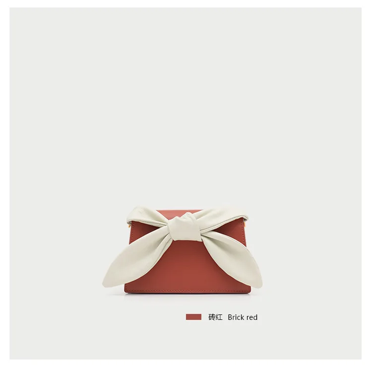 

MZORANGE Genuine Leather Bag Handbag Wild Fashion Contrast Color Bow Shoulder Small Square Bag Handbag Crossbody Bags For Women