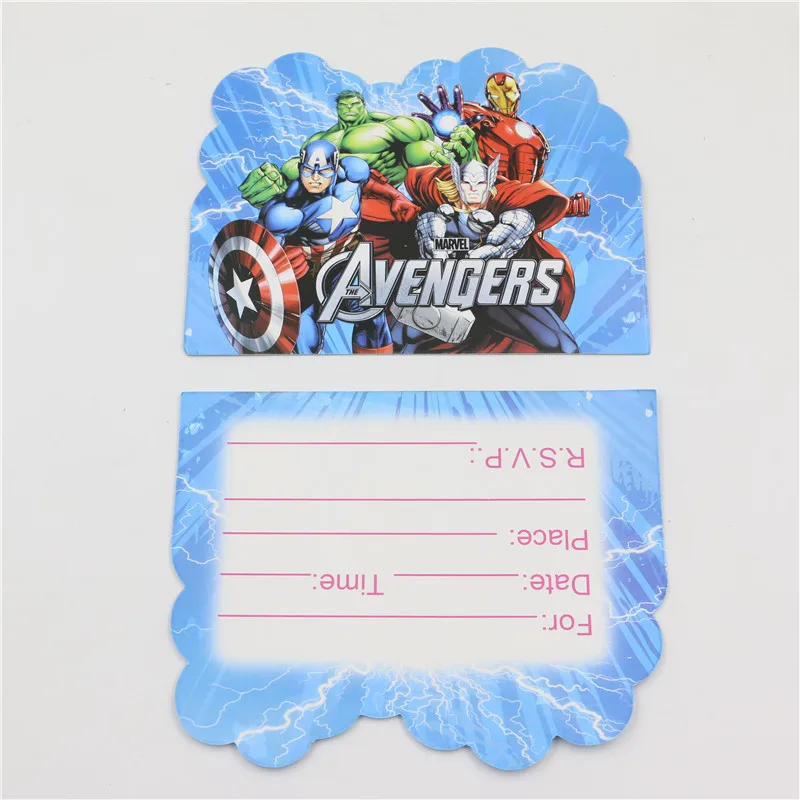 Us 161 Anak Laki Laki Dekorasi Kertas Kartu Undangan Pesta Ulang Tahun Avenger Pahlawan Tema Kit Perlengkapan Pesta Acara Nikmat Baby Shower 10