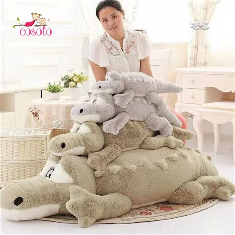 

110cm Stuffed animals Big Size Simulation Crocodile kawaii Plush real life Cushion Pillow for kids COSOTO