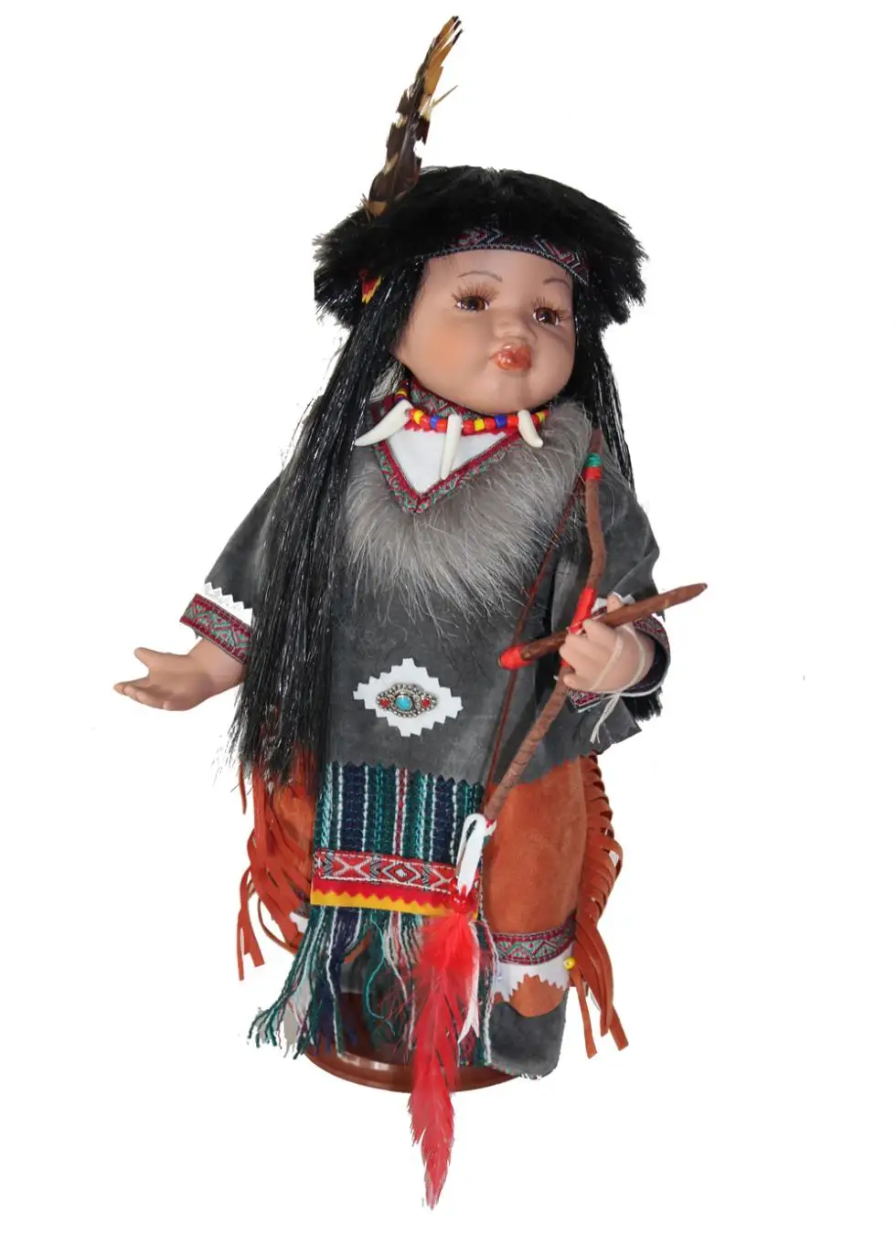 12 inches Vintage Indian dolls male Collection Porcelain Dollin Native in Dolls from Toys