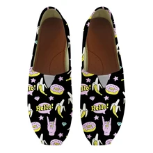 Женские парусиновые слипоны с 3D принтом «банан» на плоской подошве; дышащие лоферы; женская повседневная обувь; Zapatos Planos Mujer Verano; Рабочая обувь для медсестры