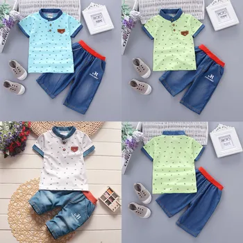 

2019 Fashion Summer 2PCS Toddler Baby Boy Kids Short Sleeve Clothes Sets T-shirt And Shorts Outfits