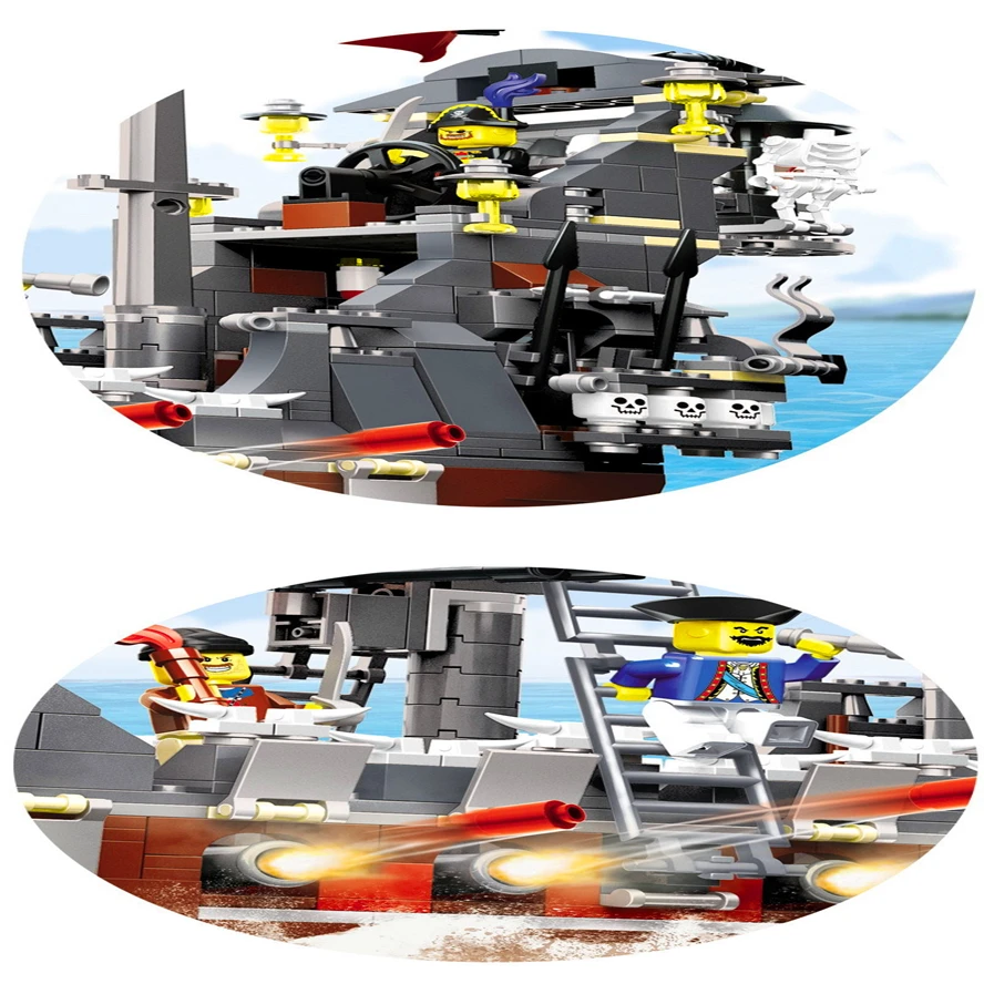 WANGE 53041 Карибы Пираты королева Анн корабль строительные блоки кирпич набор совместимы Playmobil игрушки для детей