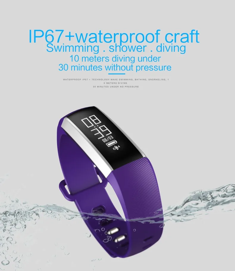 Smart Sport Bracelet Watch Fitness Tracker Smartband Monitoring Wristband Heart Rate Monitor Smart Band
