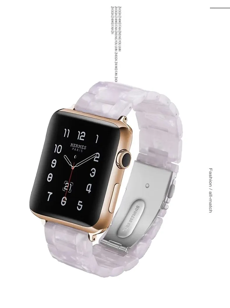 Ремешок из смолы для apple watch, ремешок для apple watch 5 4 3 44 мм/40 мм 42 мм 38 мм iwatch 5 4 3 2 1 correa браслет из нержавеющей стали с пряжкой