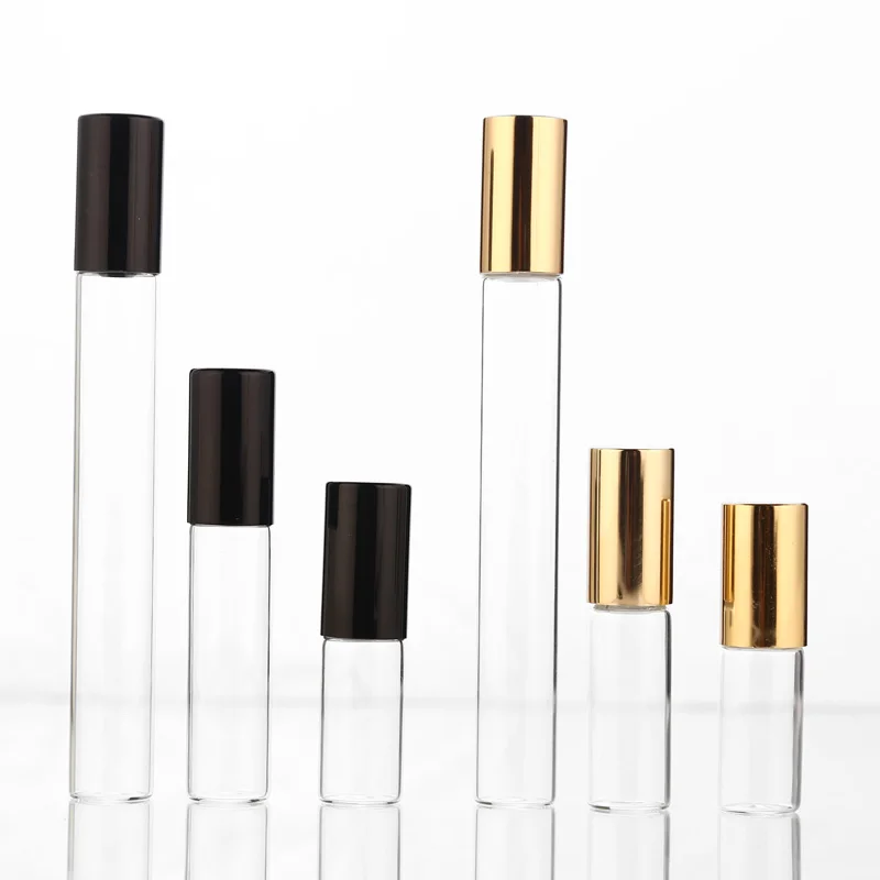 

100x3ml 5ml 10ml Clear Roller Refillable Essential Oil Roll-on Glass Perfume Bottle Lip Balms Roll On Bottles Free Shipping
