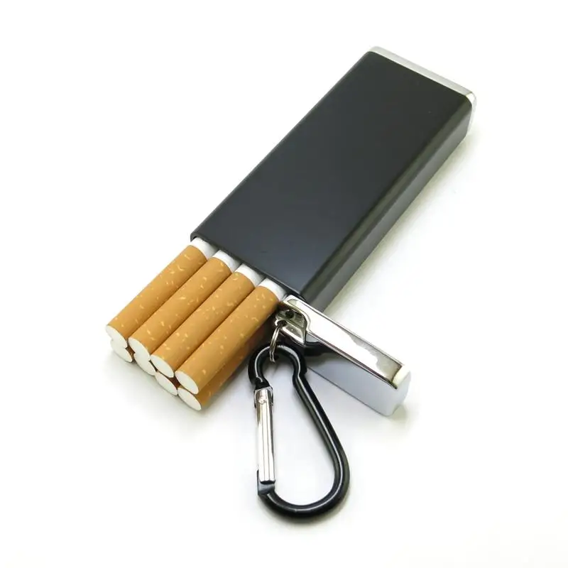 Металлический чехол для сигарет на открытом воздухе влагостойкий и устойчивый к давлению портативный ящик для сигарет для мужчин - Цвет: Черный