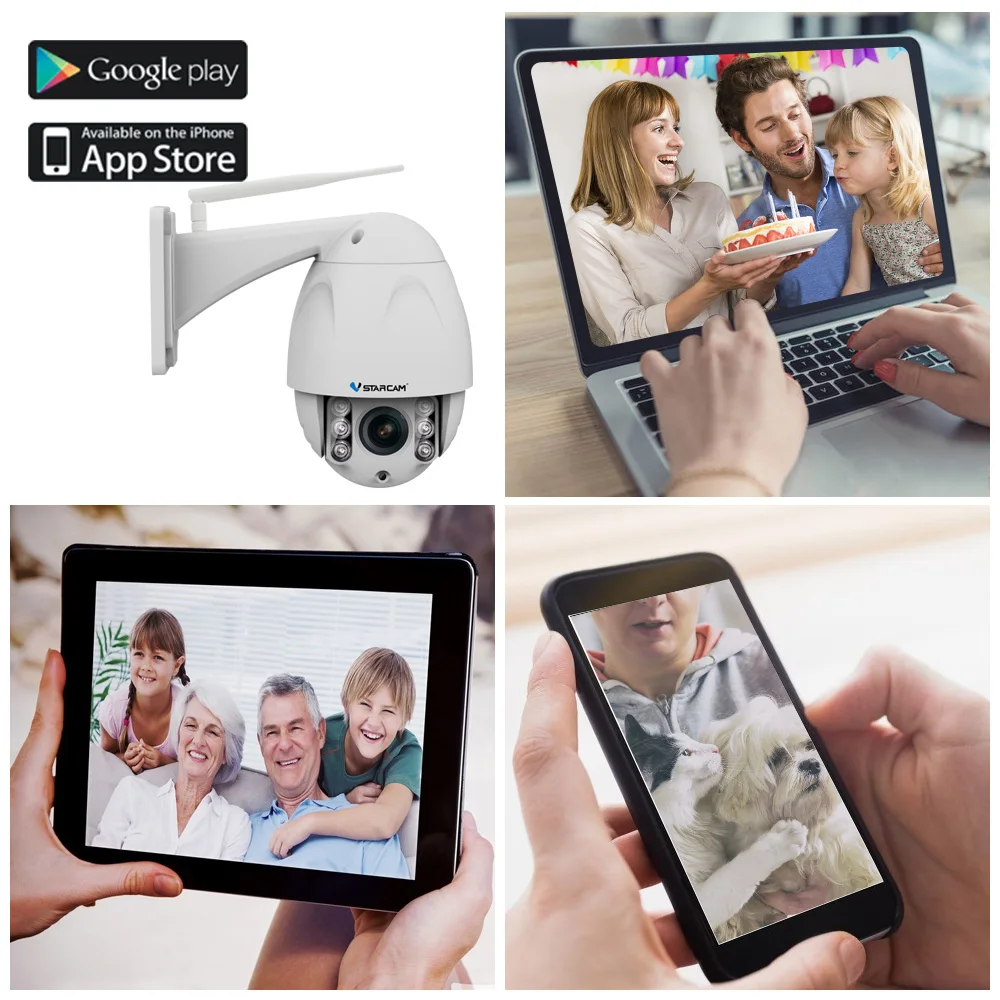  VStarcam Outdoor IP Camera 1080P Full HD Wifi Dome IR Night Vision 4X Zoom Waterproof CCTV Security