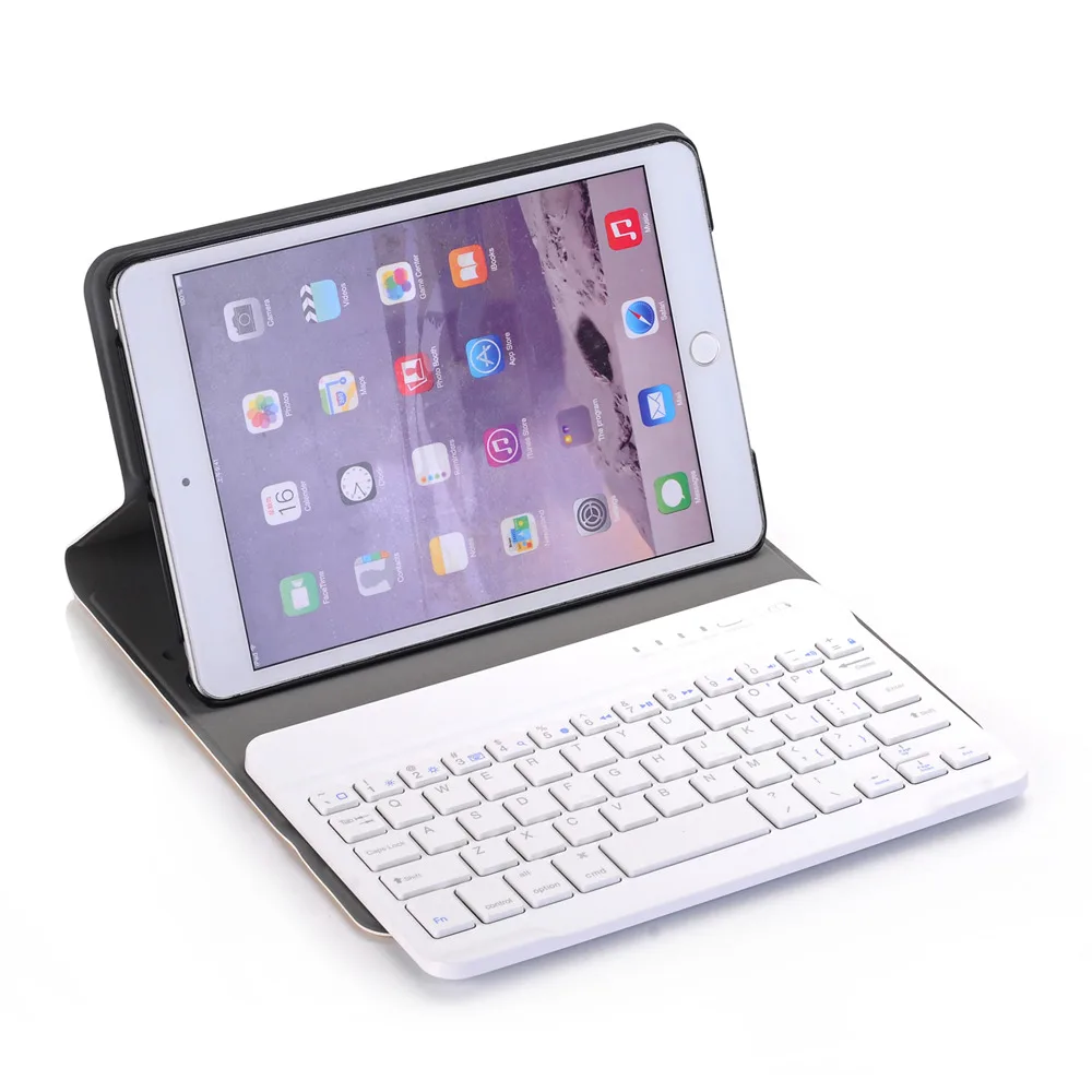 Для iPad mini 1/2/3 2 в 1 Съемная Беспроводная Bluetooth Русская/Иврит Клавиатура + тонкий