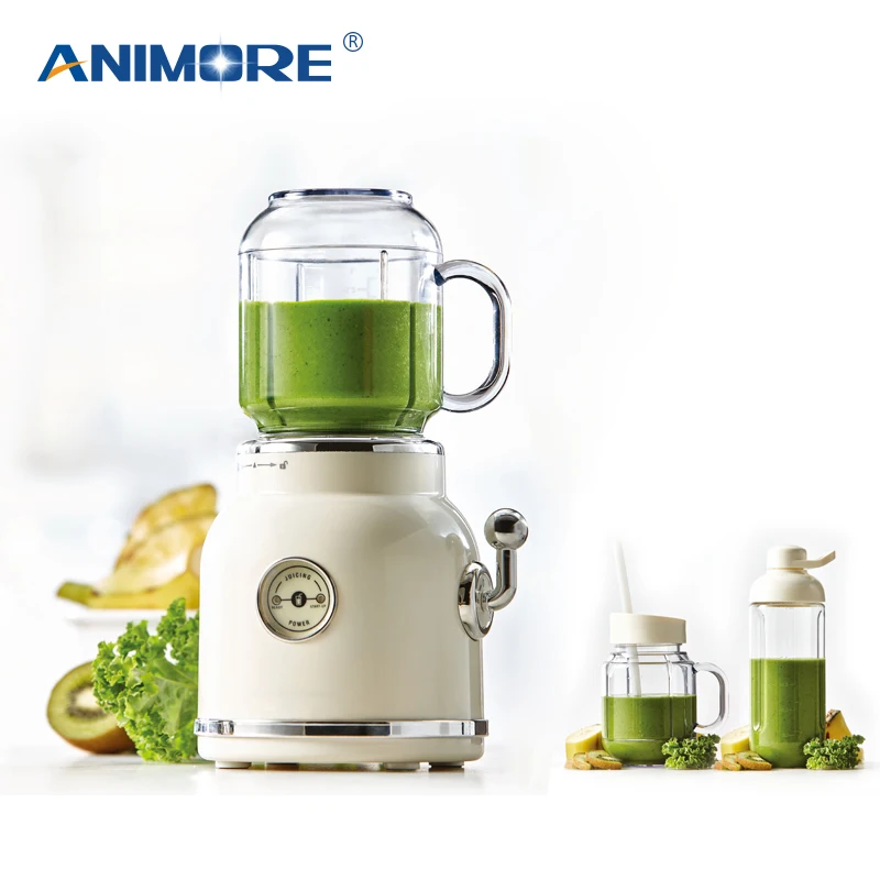 

ANIMORE Portable Electric Juicer Blender Fruit Baby Food Milkshake Mixer Meat Grinder Multifunction Retro Juice Maker Machine