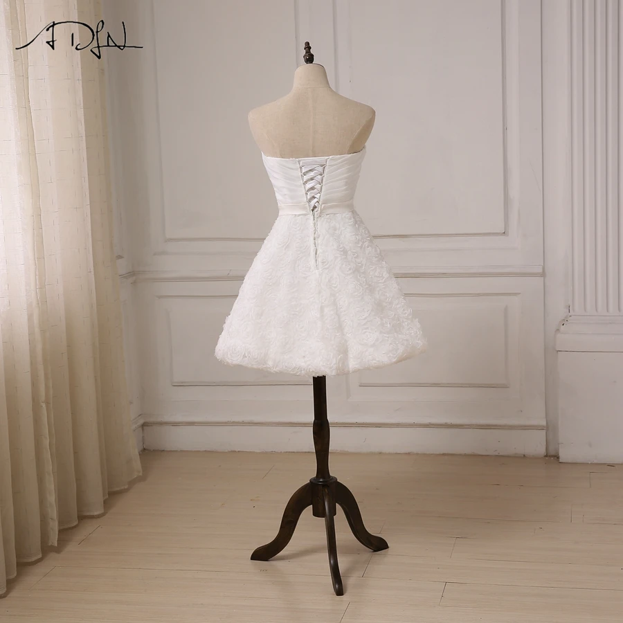 Sweetheart Knee Length A-line Lace Little White Short Wedding Dress in Wedding dresses