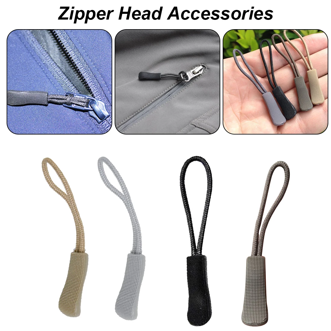

Hot EDC Outdoor camping Backpack Anti-slip Zipper Pull Fit Rope Tag Fixer Zip Cord Bag Suitcase Clothes Accessories for Hiking