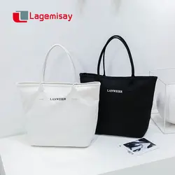 Lagemisay Новый Портативный с надписью Сумки-холсты Для женщин Сумки многоразовая эко-складная сумка для покупок чехол женские пляжные сумки