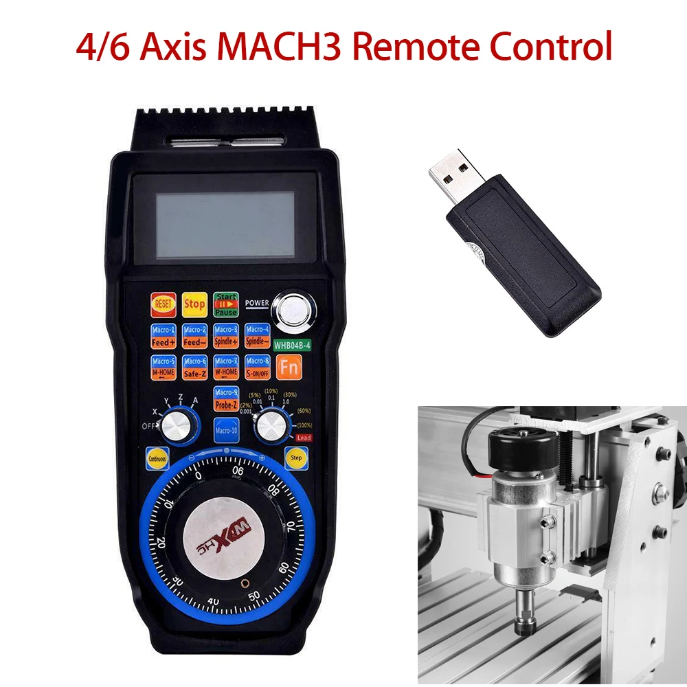 

Stable WHB04B Version Mach3 4 Axis Wireless Pendant Manual Handwheel Controller
