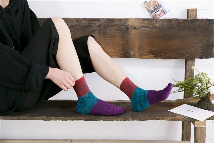 Осенние простые носки в стиле Харадзюку, зимние теплые мужские хлопковые носки, мужские толстые носки в стиле ретро, мужские носки, подарок, размер 39-44, 5 пар/лот