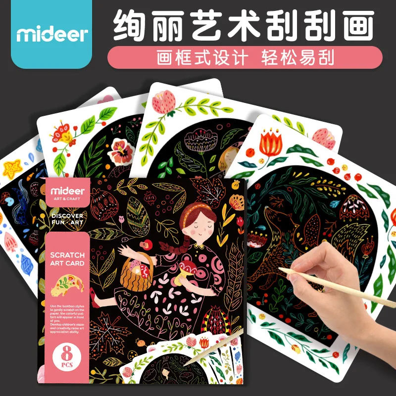 

MiDeer Scratch Art Card Children Scraping Paper Handmade DIY Drawing Card Early Learning Education Toys 3Y+