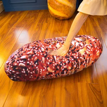 

3D Simulation Bread Shape Fun Novelty Food Pillow Soft Lumbar Back Cushion Plush Toy Lined With PP Cotton B1