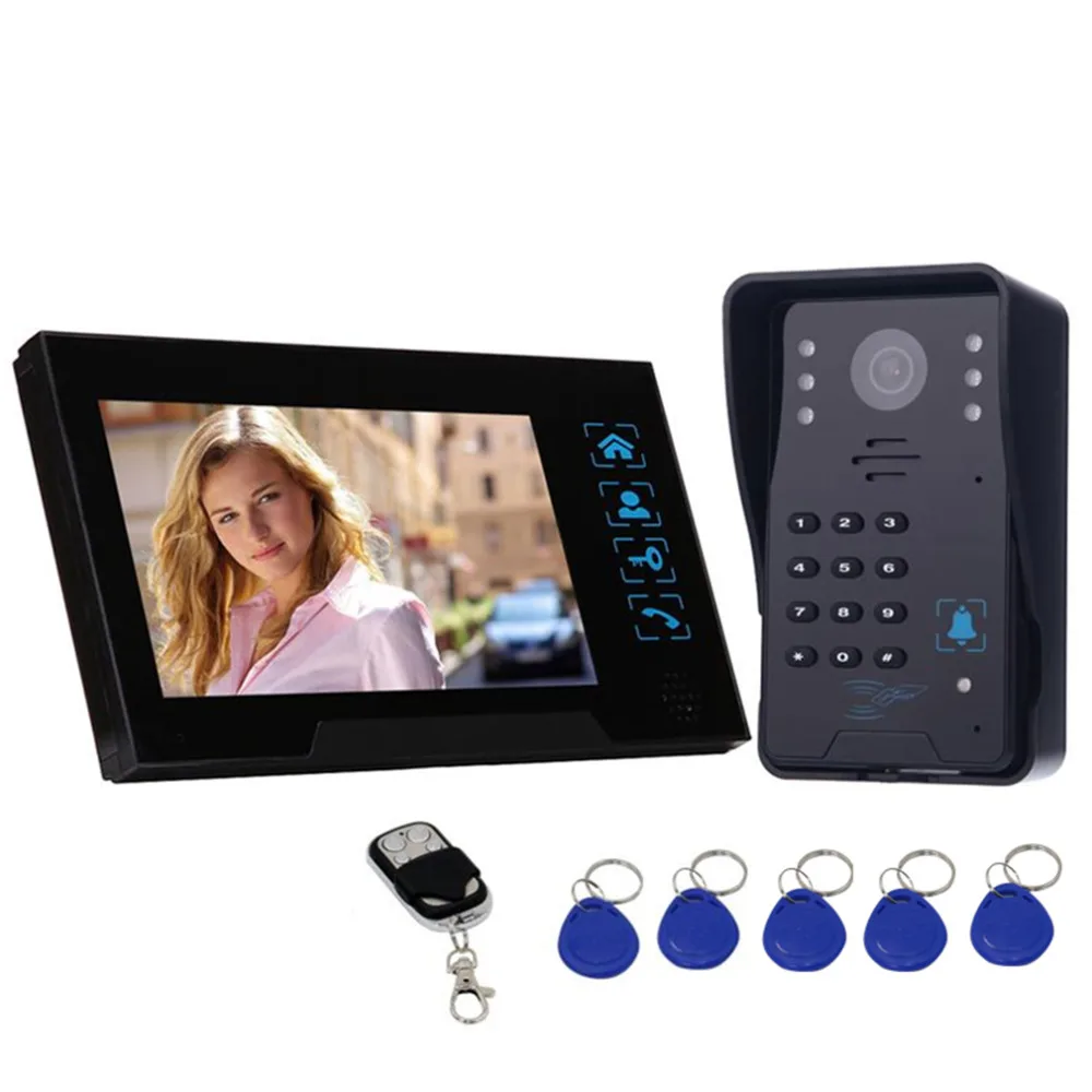 

High Quality TS-806MJIDSN11 Universal 7 inch Display Home Security Wired Doorbell Large Capacity Memory Practical Doorbell Black