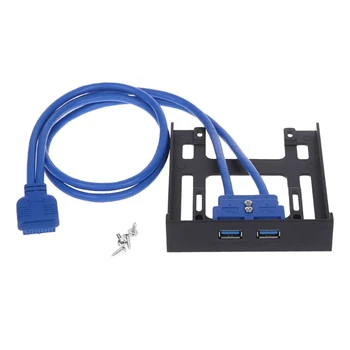 

20 Pin 3.5" Floppy Bay Front Panel 2 Ports USB 3.0 Super Speed Expansion Adapter Connector