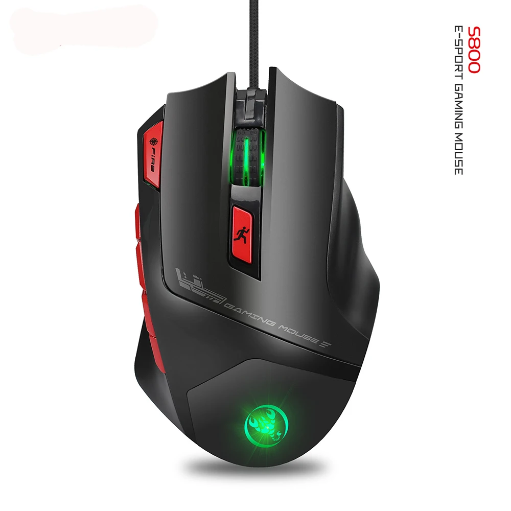 

S800 Professional Wired Gaming Mouse 6000DPI Mechanical Macros Define Mouse 9 keys Programmable RGB Computer Mouse