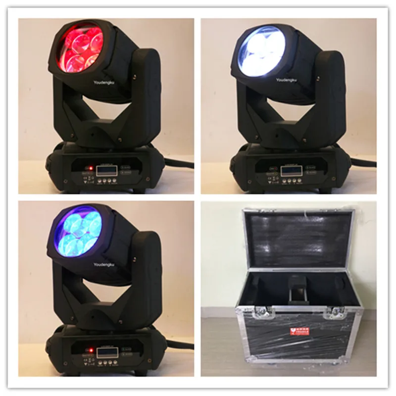 6 pieces with flightcase beam 4 moving head wash lyre mini led Super beam 4x25w led moving head rotary lighting stage effect lighting led super bright strobe light rgb 3in1 led lamp led wash strobe 2in1 with color mix for dj light disco dmx