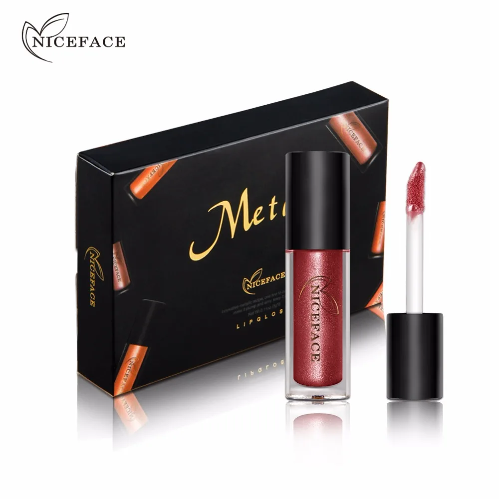 Бренд NiceFace цвет губ 6 шт./лот металлический Жидкий блеск для косметический