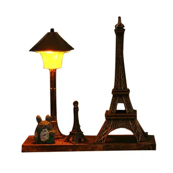

Retro Miyazaki TOTORO Cat Night Light Figurine Street Light Desktop Decoration Household Bedroom Decor With Lamp Eiffel Crafts