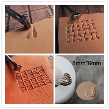

Thumbprint pattern, weave pattern,Geometric border pattern steel Hand-work unique design leather working tools carving punches