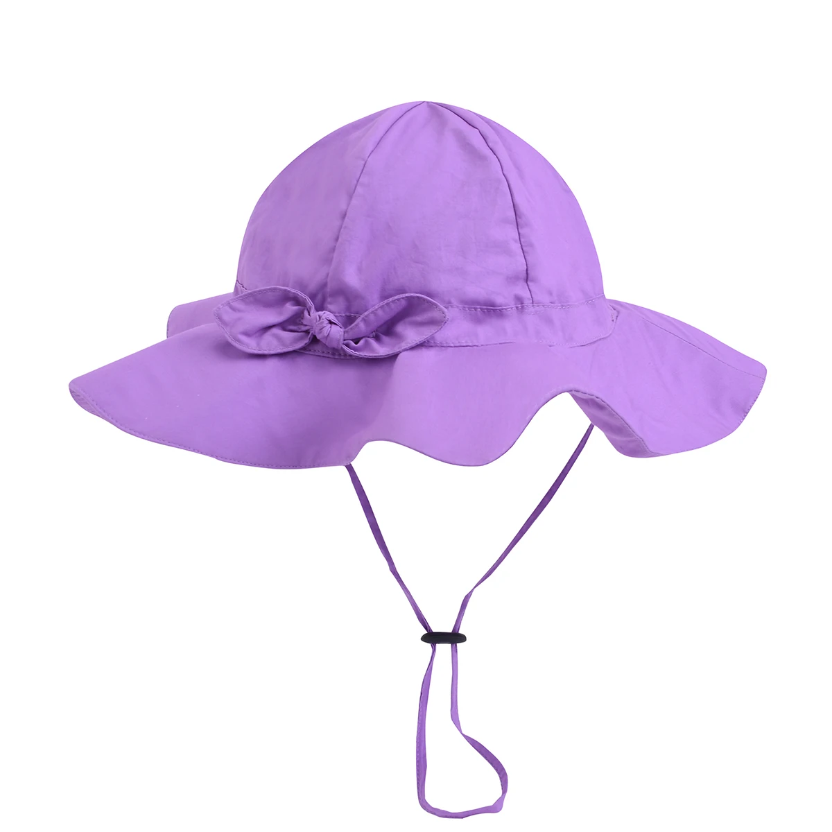 Purple Широкополый детский пляжный Регулируемый головной убор, хлопковое детское ведро, кепка, летняя пляжная одежда для девочек, для путешествий, новые модные милые повседневные спортивные шапки - Цвет: Purple