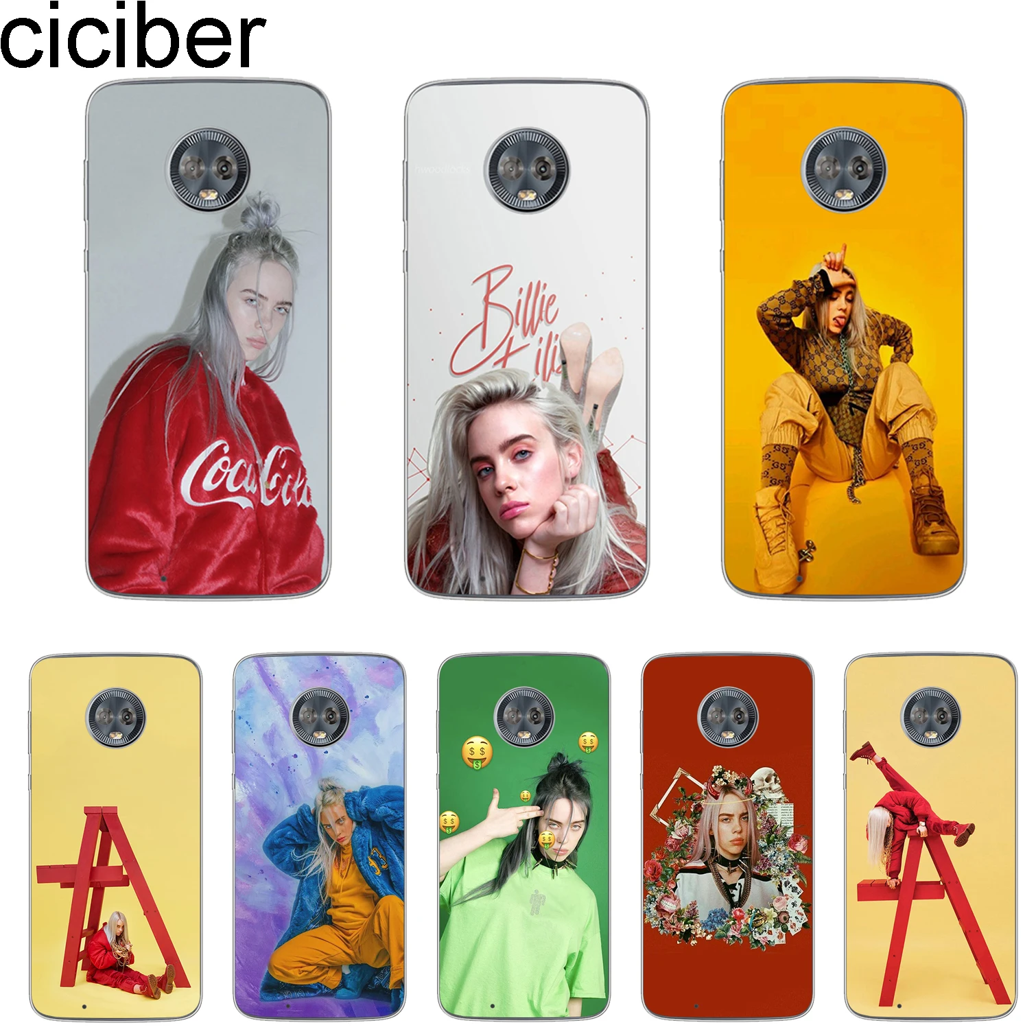 ciciber Cover For Motorola Moto C Z2 Z3 ONE P30 G4 G5 G5S G6 E3 E4 E5 Play Plus Power Phone Case Soft TPU Billie eilish Coque |
