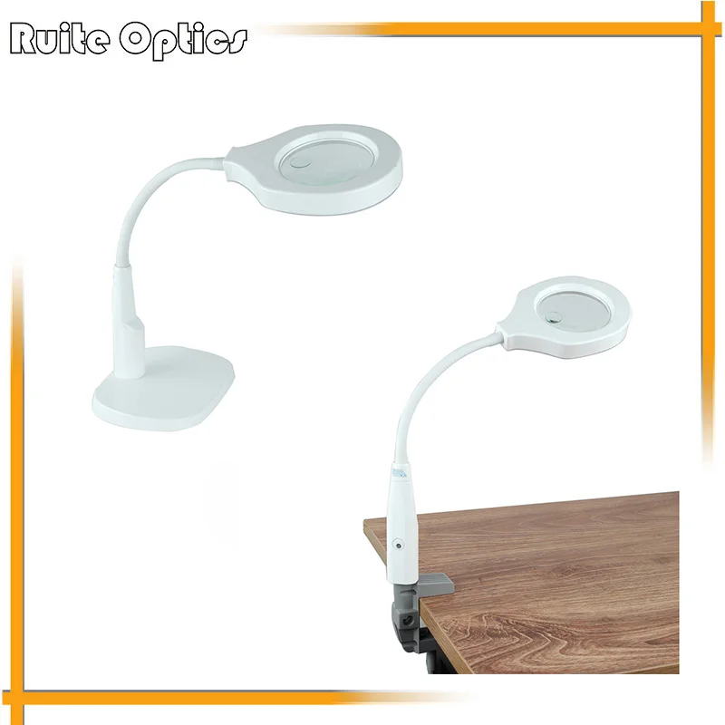 

5x 90mm 10x Desktop Clip-on Glass Lens LED Illuminated Watch Repair Magnifier Magnifying Glass with LED Light