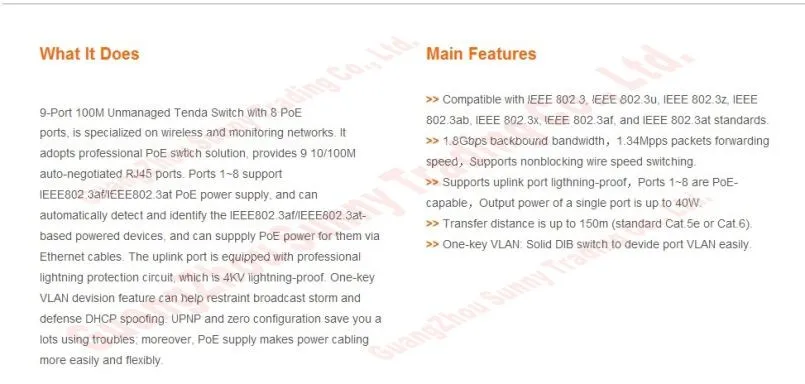 9 Порт 8 poe коммутатор IEEE802.3af PoE костюм для всех видов poe камера или AP сетевые коммутаторы Plug& Play