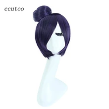Ccutoo Наруто Конан 35 см короткие прямые фиолетовые черные смешанные синтетические волосы косплей костюм парик с булоном теплостойкое волокно