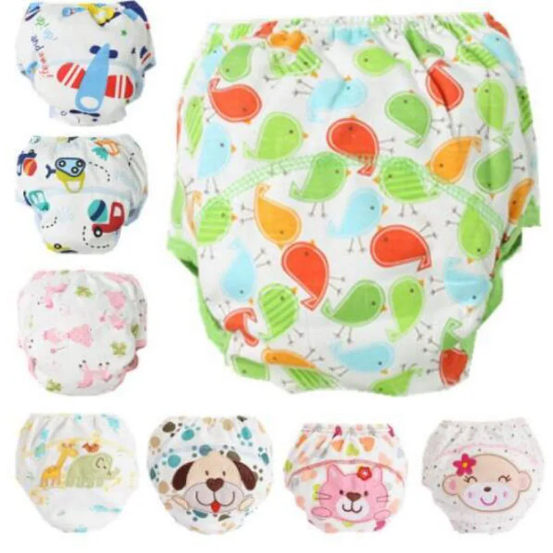 1Pcs Cute Baby Diapers Reusable Nappies Cloth Diaper Washable Infants Children Baby Cotton Training Pants Panties Nappy Changing