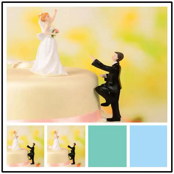 Романтические украшения для торта невесты, жениха, украшения для свадебного торта, фигурки для кексов, вечерние принадлежности для забавной свадьбы, помолвки, 1 шт - Цвет: 19