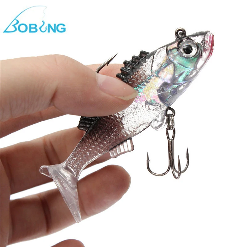 

Bobing 7.6cm 15g Lead Fishing Lures Paillette Skin 3D Fish Eyes Artificial Soft Bait Crankbaits pesca Carp Fishing Accessories