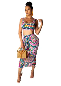 

Spring Summer Women Two Piece Set Top and Pants Plus Size Outfits Tracksuit Sweatsuit Outfit Tank Top Skirt Sets