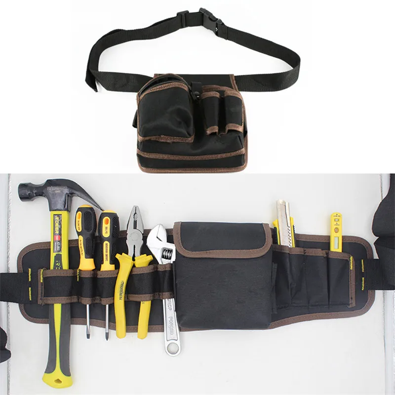 Urijk 1 Pcs High Quality Hardware Mechanics Tool Bag Multi-purpose And Capacity Utility Waist Pocket Tool Apron Pouch with Belt