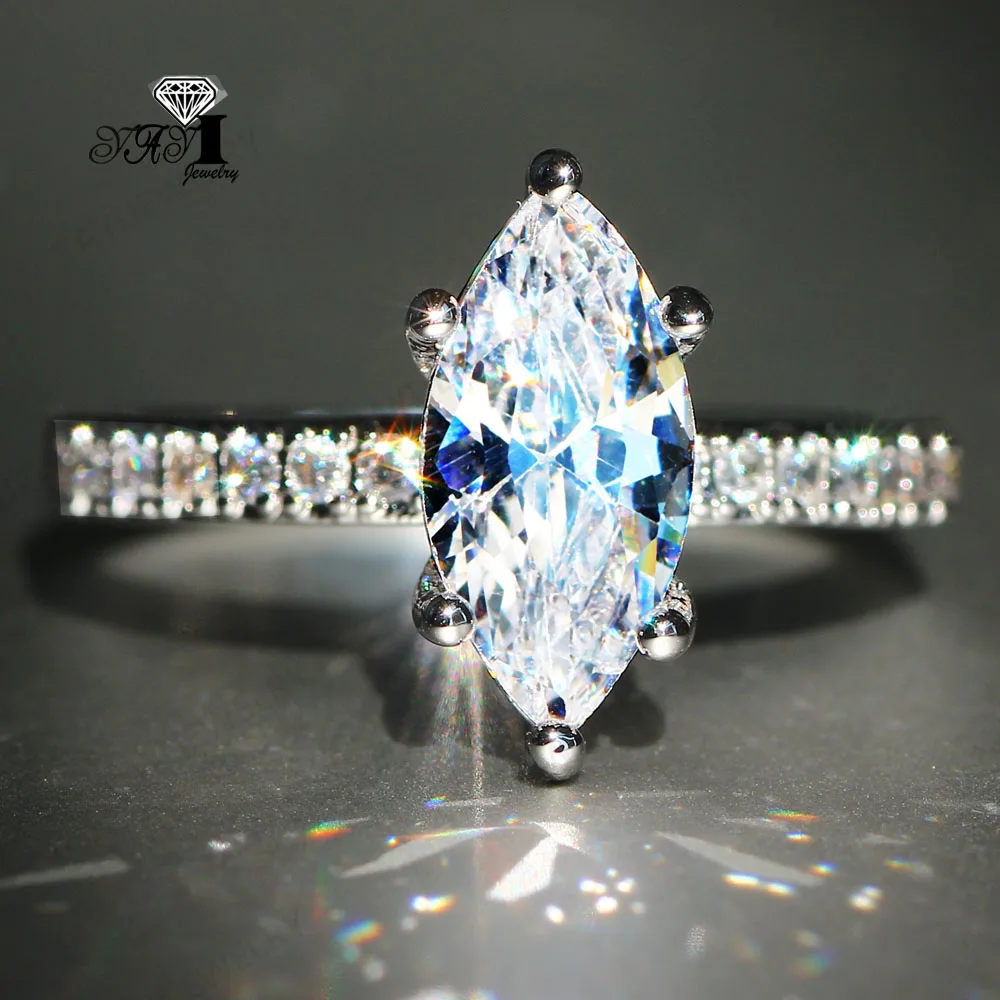 

YaYI Jewelry Princess Cut 5.6CT White Zircon Silver Filled Engagement Rings wedding Heart Rings Valentine's Day Girls ring 042