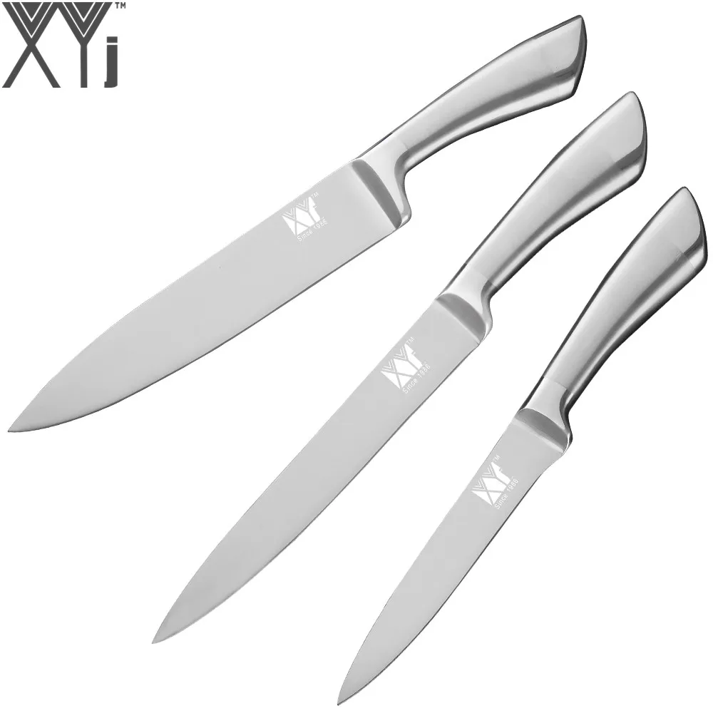 XYj Chef Slicing Utility Kitchen Knife 3 Piece Set Practical Stainless